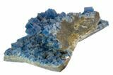Blue Cubic Fluorite on Quartz - China #128585-1